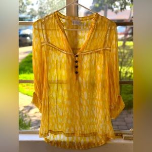 Dolan Anthropologie blouse, yellow size Large